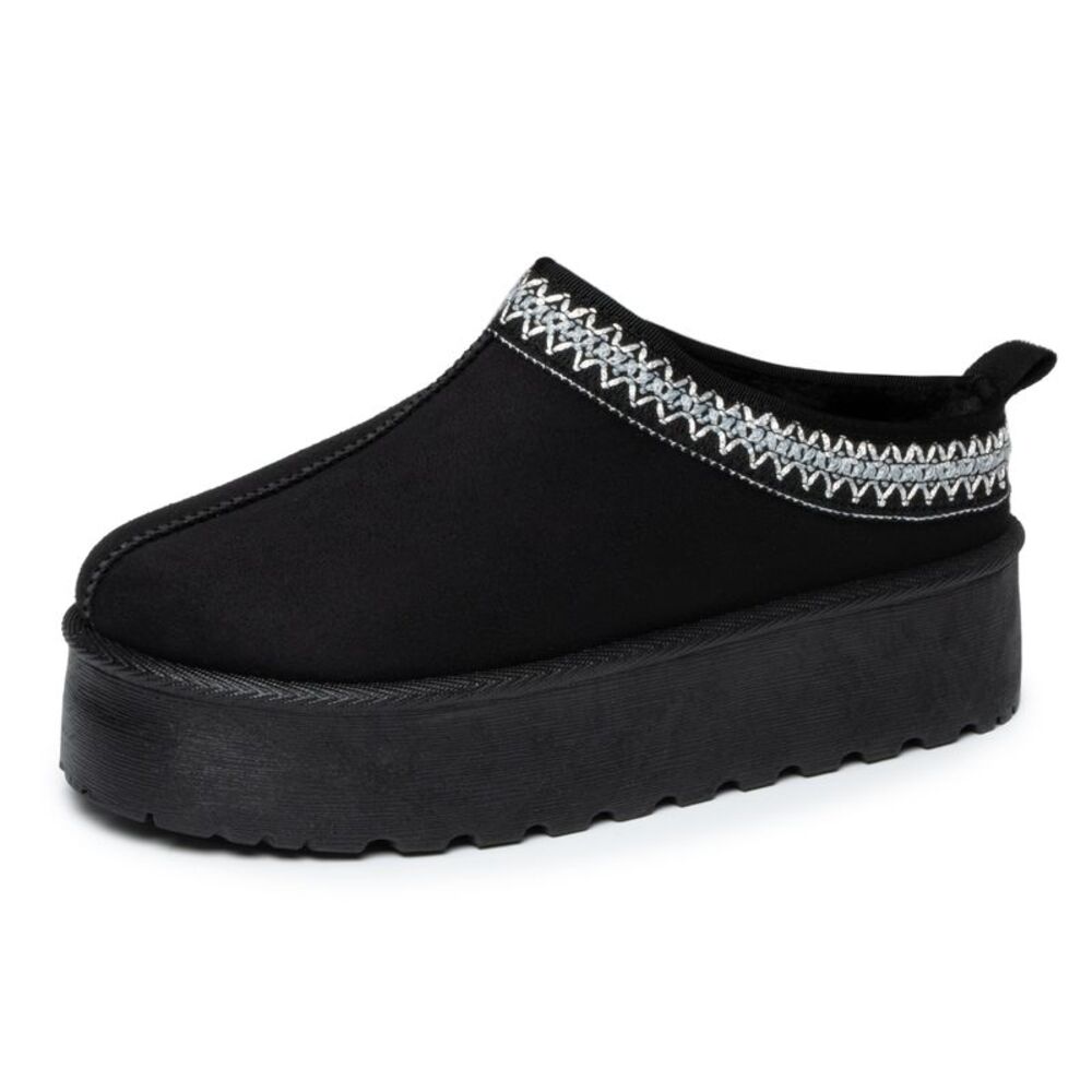 Alpine Swiss Emily Womens Platform Slippers Fluffy Warm Slip On Short Ankle Boot